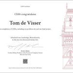 Mijn CS50 certificaat.