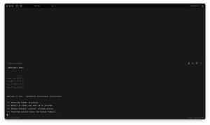 Screenshot van de initialisatie van Sail in de terminal.